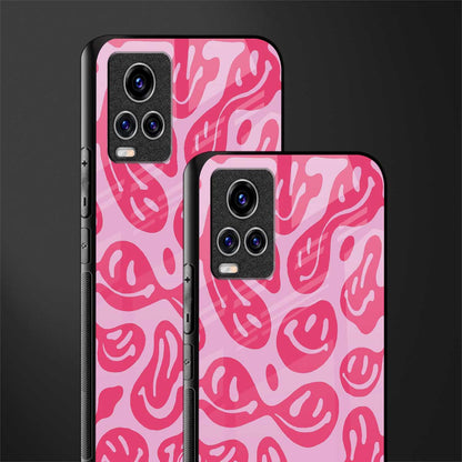 acid smiles bubblegum pink edition glass case for vivo v20 pro image-2