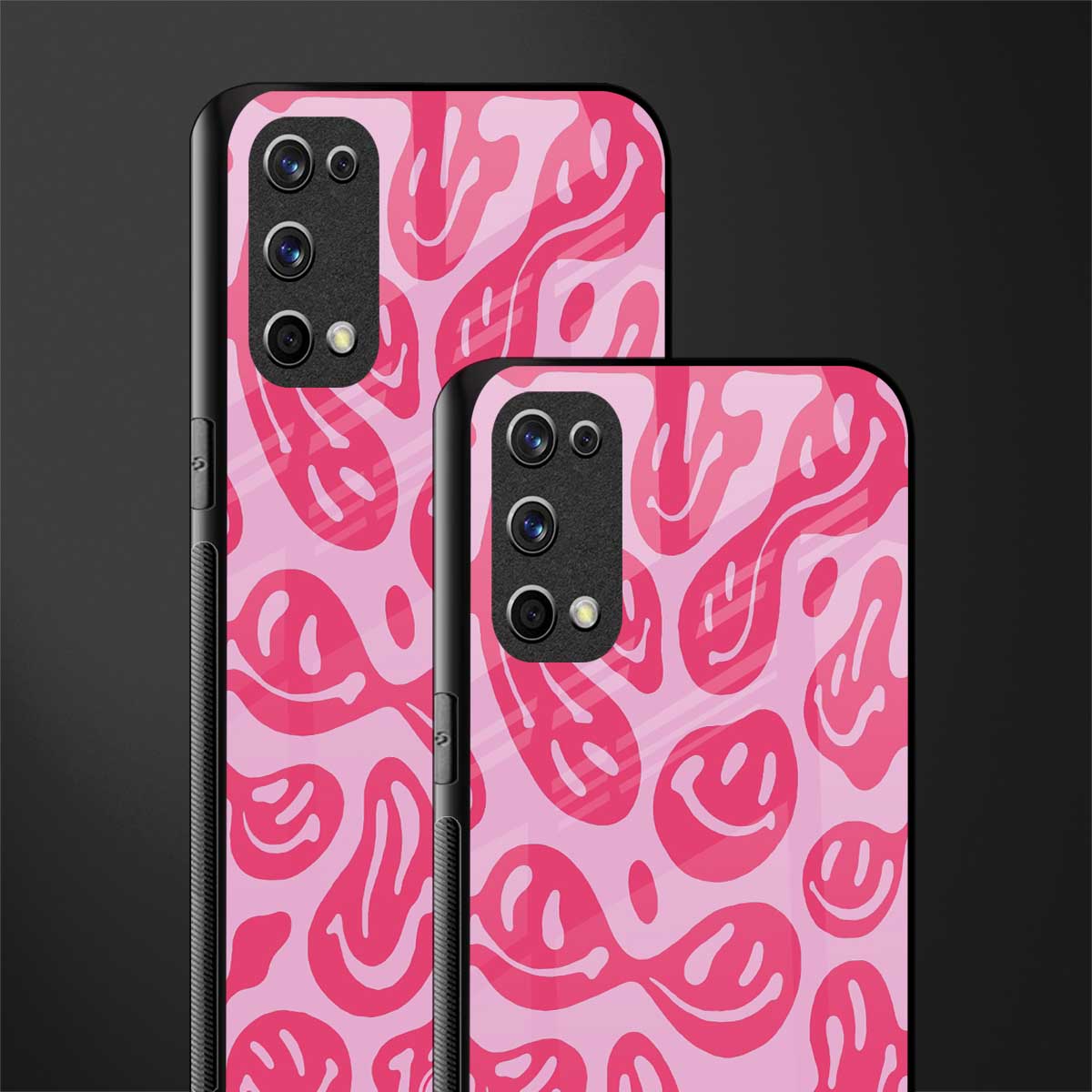 acid smiles bubblegum pink edition glass case for realme x7 pro image-2