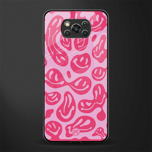 acid smiles bubblegum pink edition glass case for poco x3 pro image