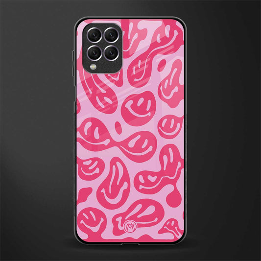 acid smiles bubblegum pink edition glass case for samsung galaxy f62 image