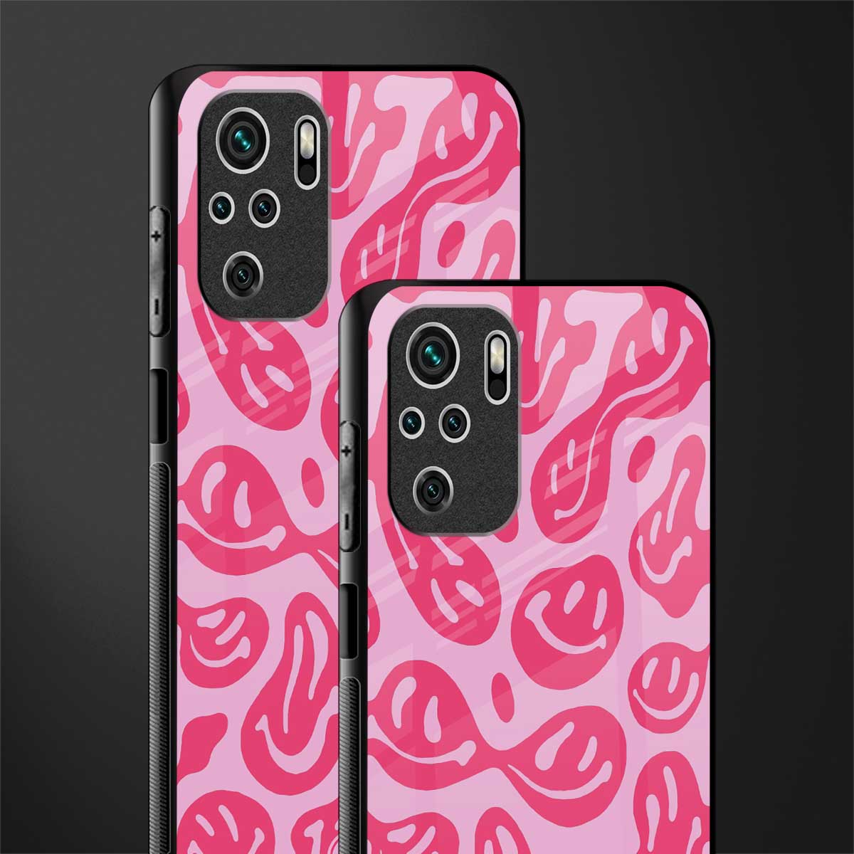 acid smiles bubblegum pink edition glass case for redmi note 10s image-2