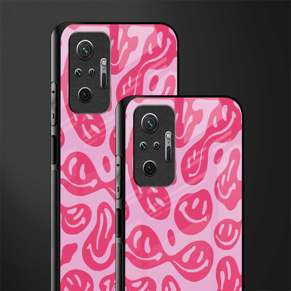 acid smiles bubblegum pink edition glass case for redmi note 10 pro image-2