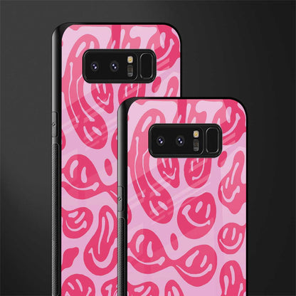 acid smiles bubblegum pink edition glass case for samsung galaxy note 8 image-2