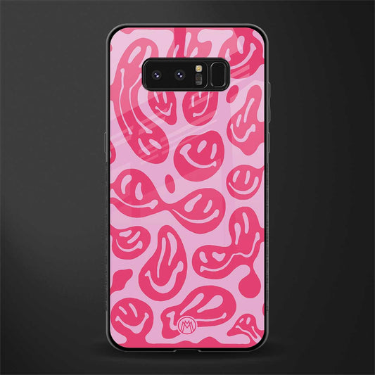 acid smiles bubblegum pink edition glass case for samsung galaxy note 8 image