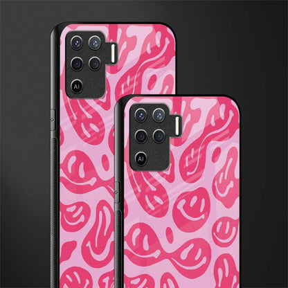 acid smiles bubblegum pink edition glass case for oppo f19 pro image-2