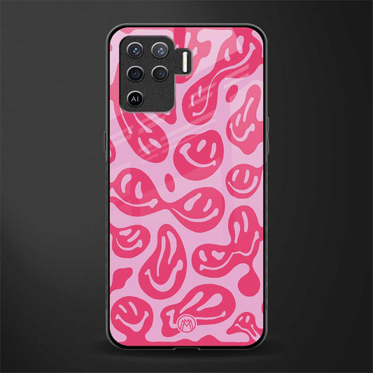 acid smiles bubblegum pink edition glass case for oppo f19 pro image