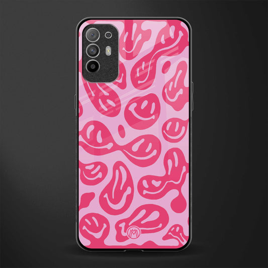 acid smiles bubblegum pink edition glass case for oppo f19 pro plus image