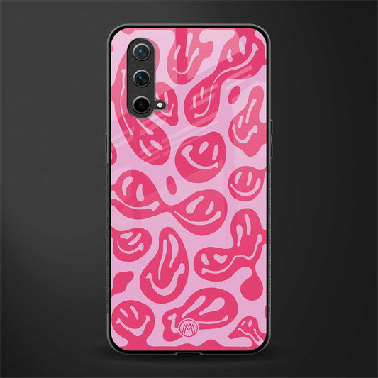 acid smiles bubblegum pink edition glass case for oneplus nord ce 5g image
