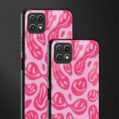 acid smiles bubblegum pink edition glass case for samsung galaxy a22 5g image-2