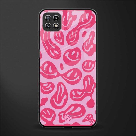 acid smiles bubblegum pink edition glass case for samsung galaxy a22 5g image