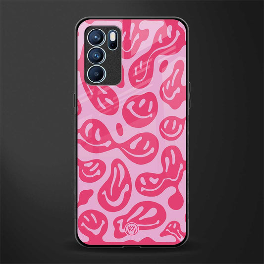 acid smiles bubblegum pink edition glass case for oppo reno6 5g image