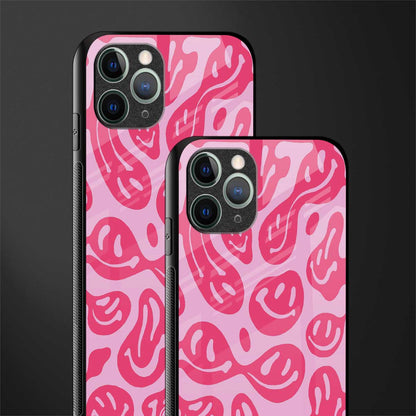 acid smiles bubblegum pink edition glass case for iphone 11 pro image-2