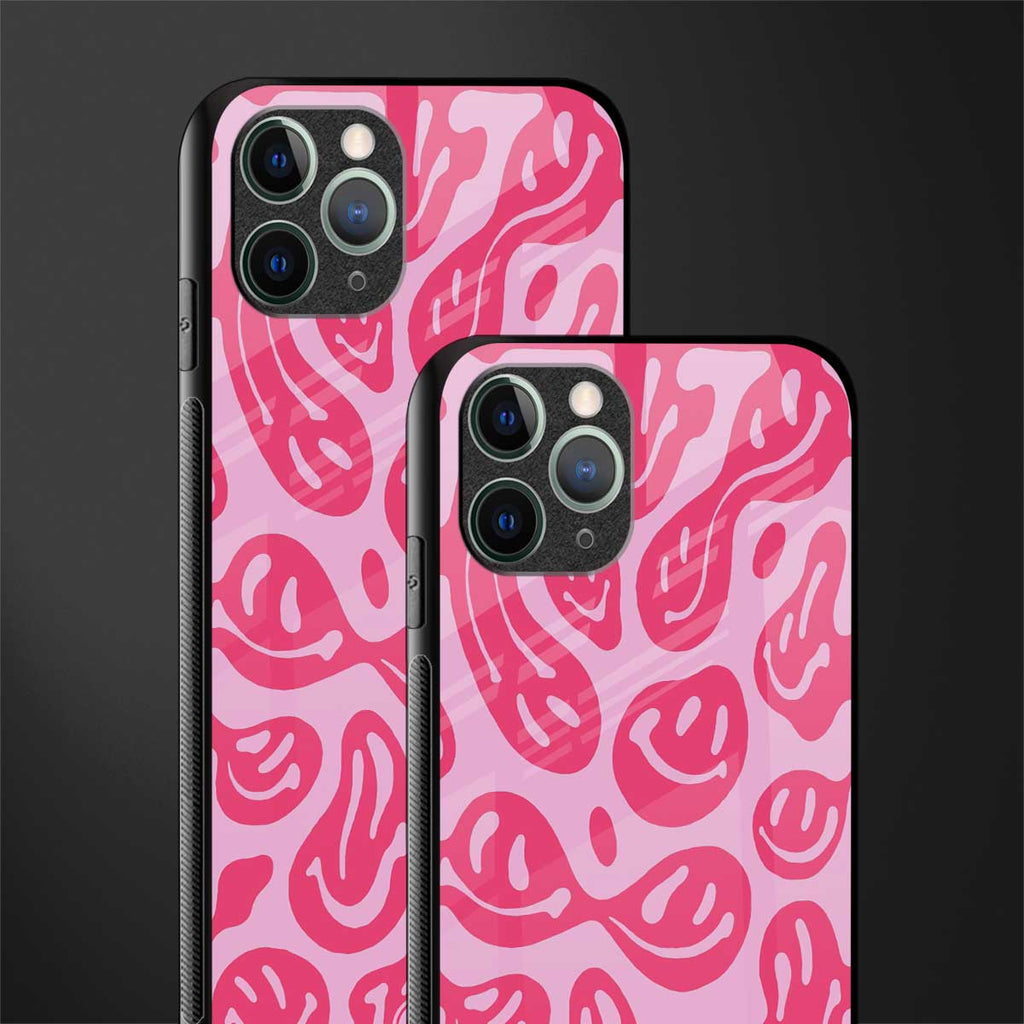 acid smiles bubblegum pink edition glass case for iphone 11 pro max image-2