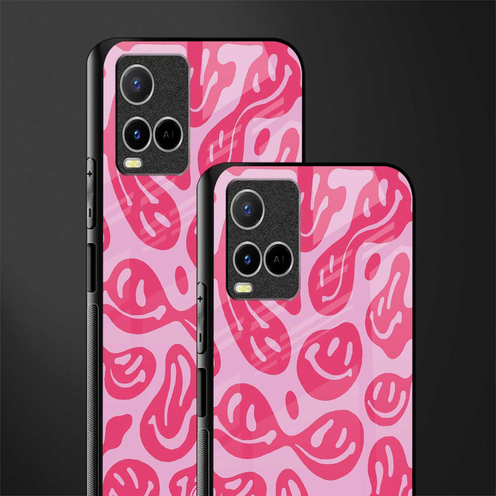 acid smiles bubblegum pink edition glass case for vivo y21s image-2