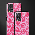 acid smiles bubblegum pink edition glass case for vivo y21s image-2