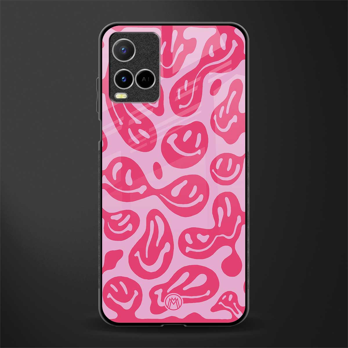acid smiles bubblegum pink edition glass case for vivo y21s image