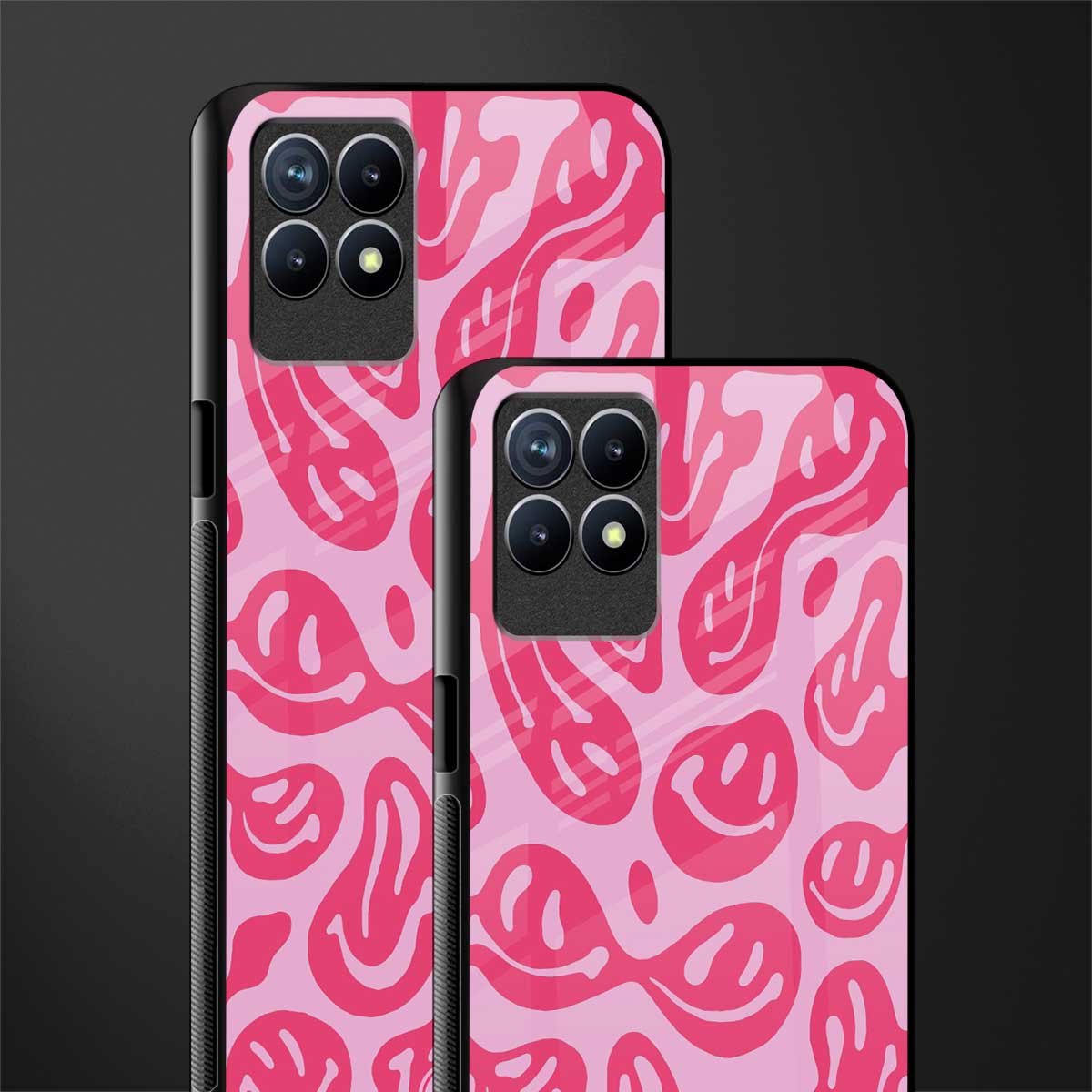 acid smiles bubblegum pink edition glass case for realme 8i image-2