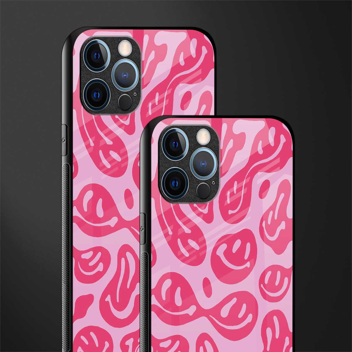 acid smiles bubblegum pink edition glass case for iphone 14 pro max image-2