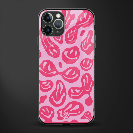 acid smiles bubblegum pink edition glass case for iphone 11 pro max image