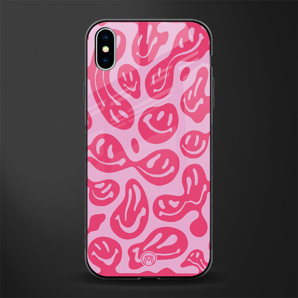 acid smiles bubblegum pink edition glass case for iphone xs max image