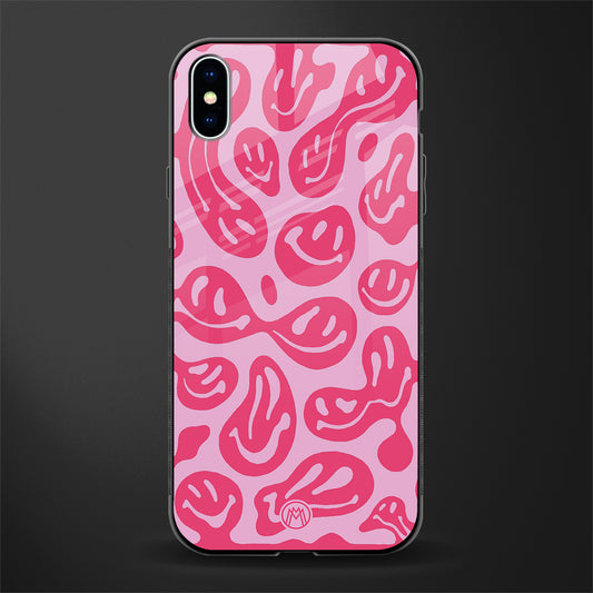 acid smiles bubblegum pink edition glass case for iphone xs max image