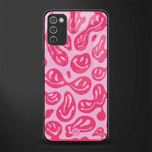acid smiles bubblegum pink edition glass case for samsung galaxy a03s image