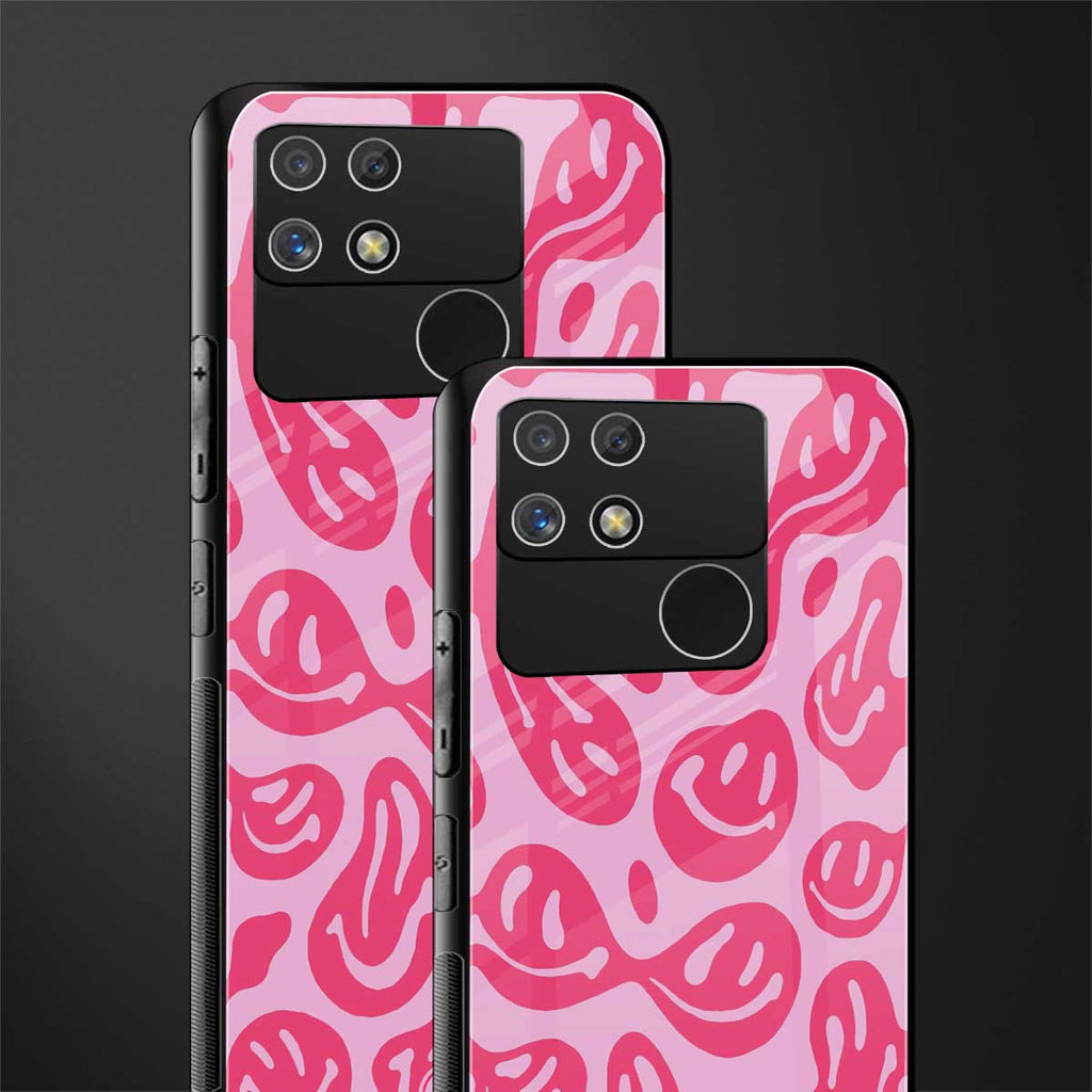 acid smiles bubblegum pink edition back phone cover | glass case for realme narzo 50a