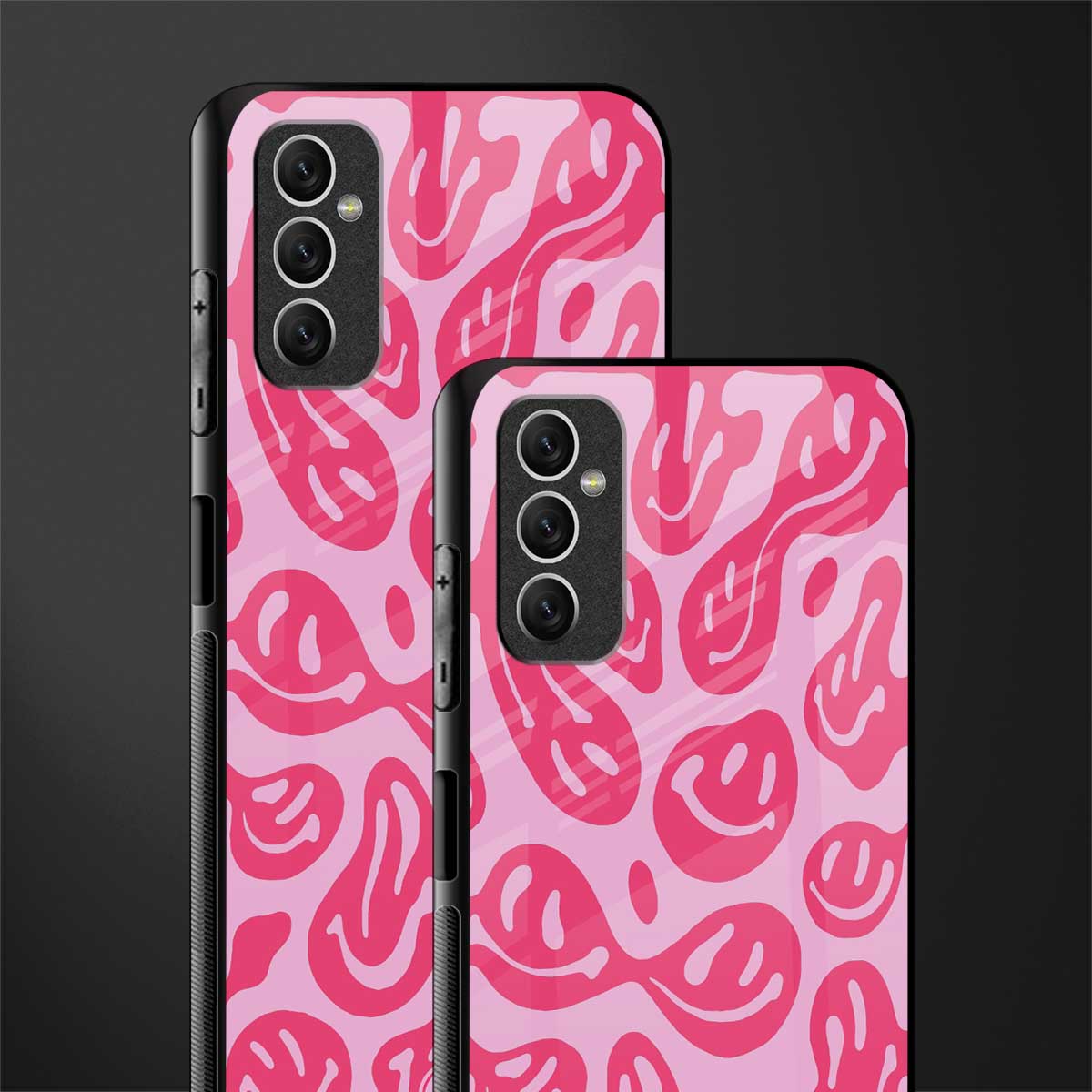 acid smiles bubblegum pink edition glass case for samsung galaxy m52 5g image-2
