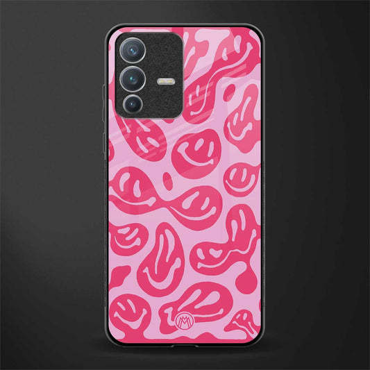 acid smiles bubblegum pink edition glass case for vivo v23 pro 5g image