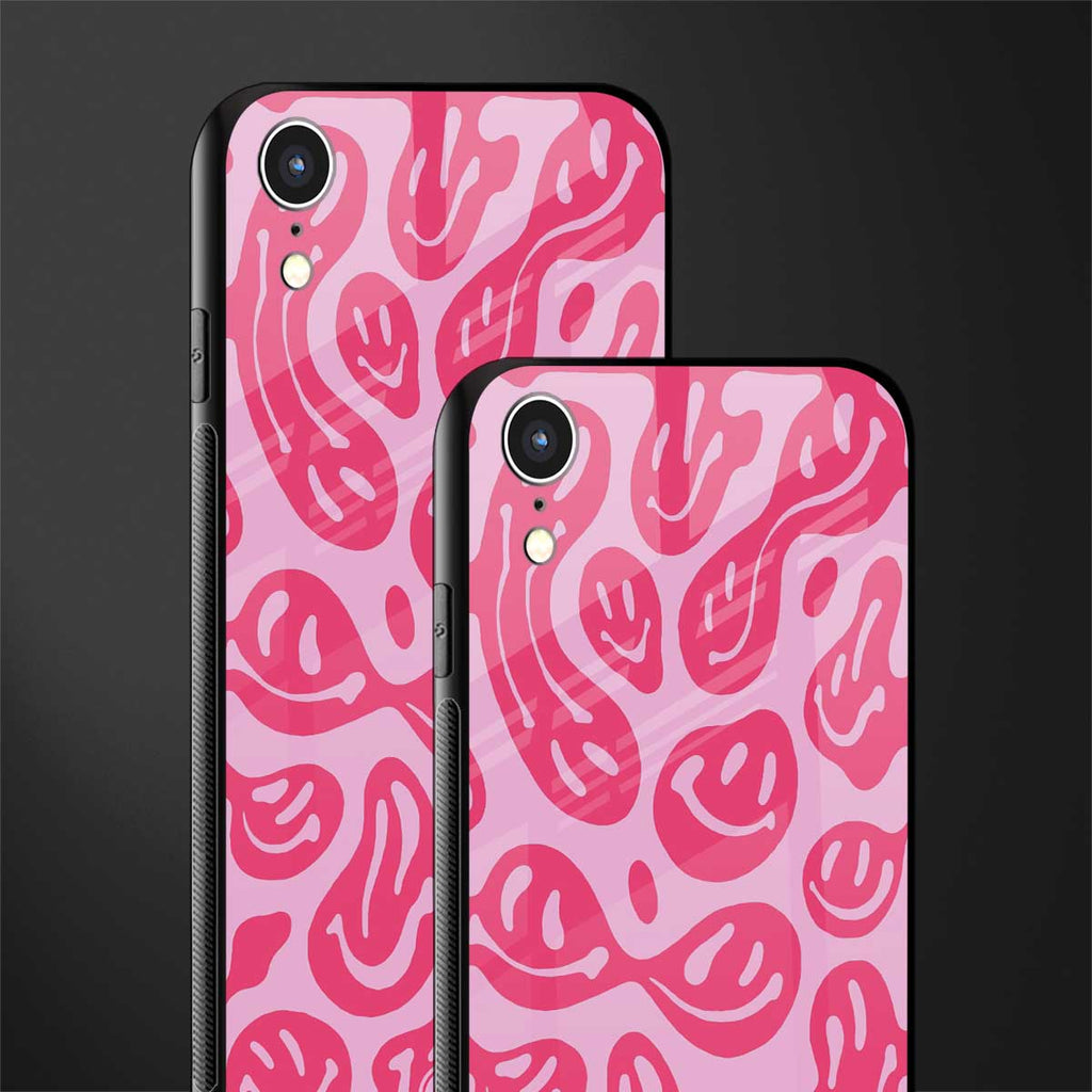 acid smiles bubblegum pink edition glass case for iphone xr image-2