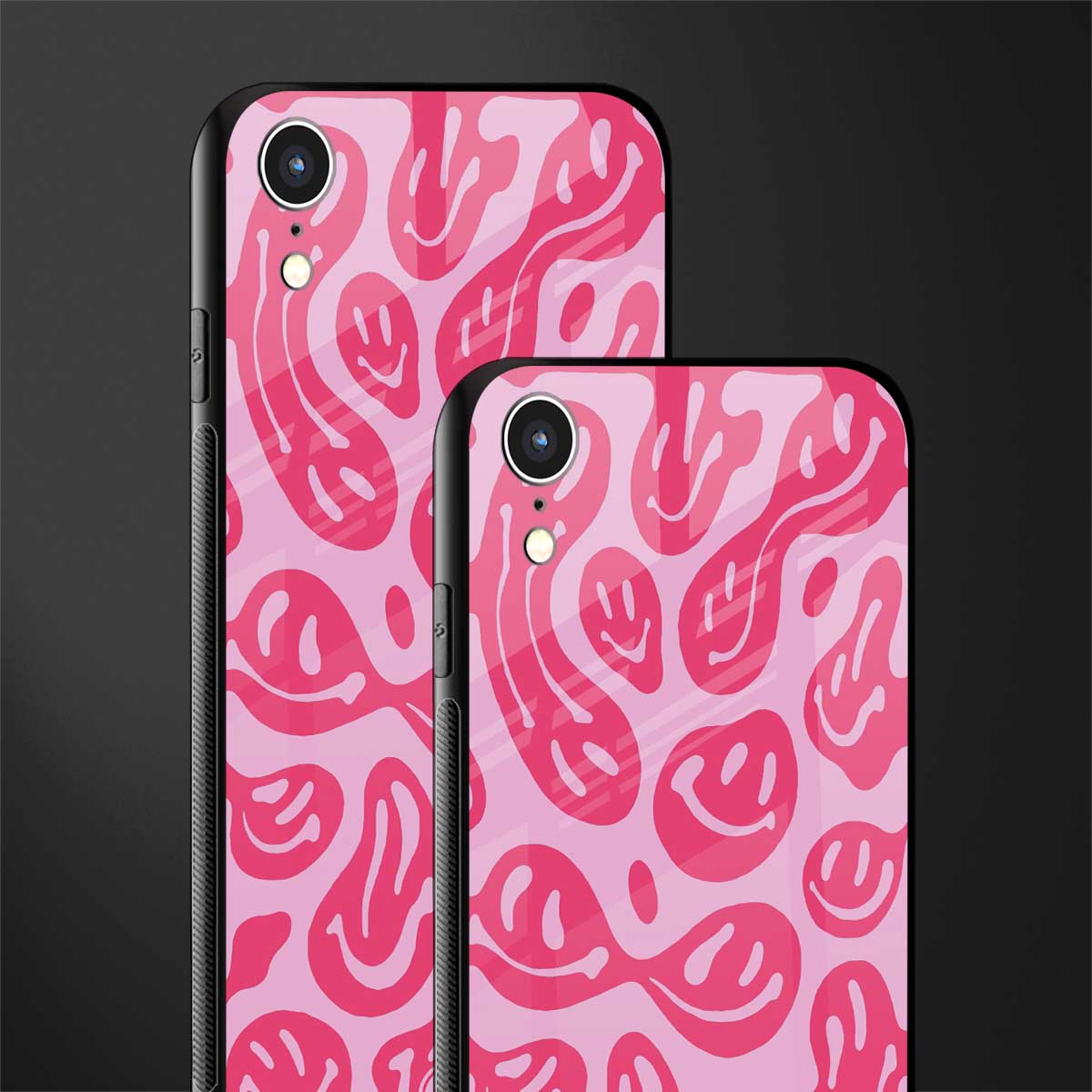 acid smiles bubblegum pink edition glass case for iphone xr image-2