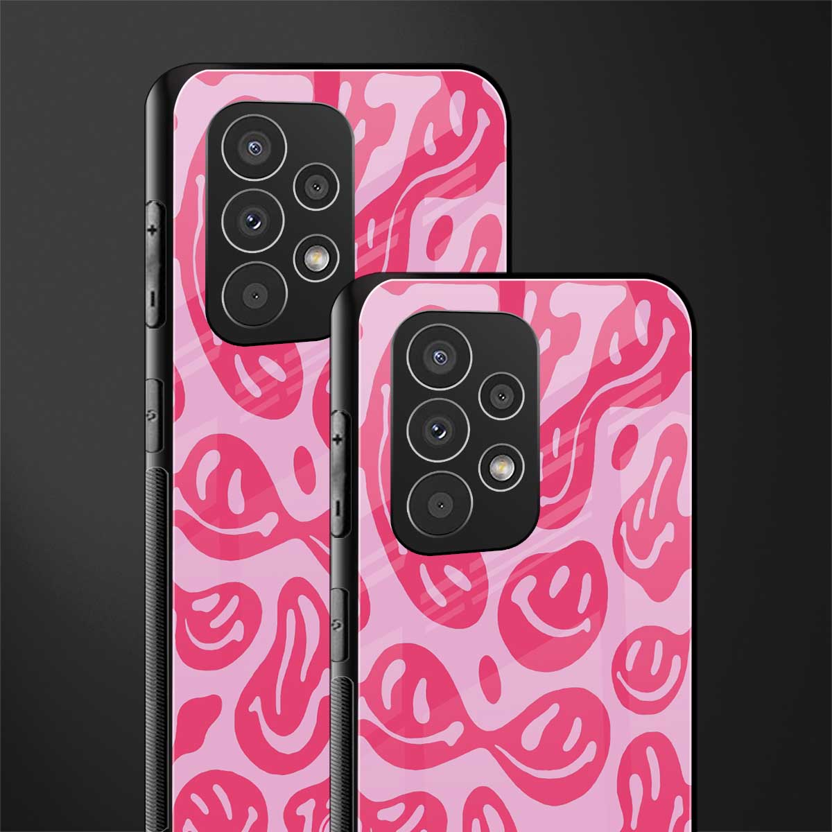 acid smiles bubblegum pink edition back phone cover | glass case for samsung galaxy a23