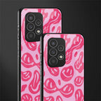 acid smiles bubblegum pink edition back phone cover | glass case for samsung galaxy a53 5g