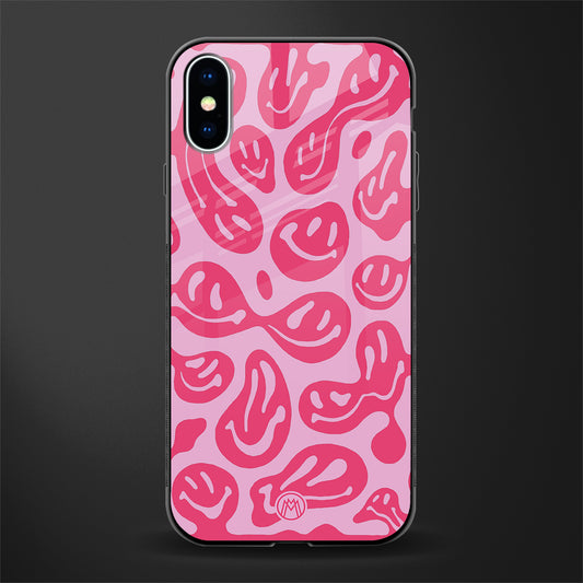 acid smiles bubblegum pink edition glass case for iphone xs image