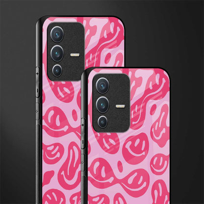 acid smiles bubblegum pink edition glass case for vivo v23 5g image-2