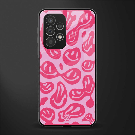 acid smiles bubblegum pink edition back phone cover | glass case for samsung galaxy a73 5g