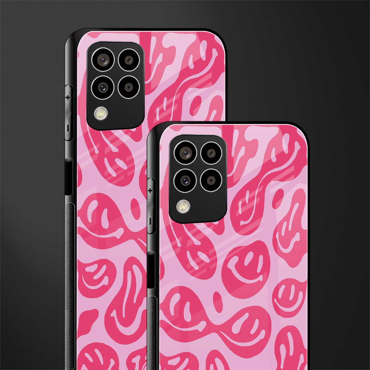 acid smiles bubblegum pink edition back phone cover | glass case for samsung galaxy m33 5g