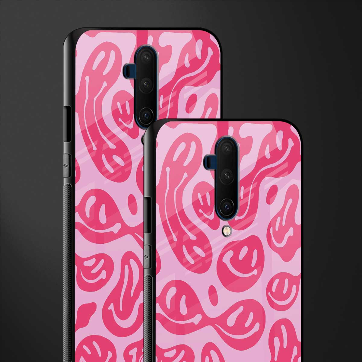 acid smiles bubblegum pink edition glass case for oneplus 7t pro image-2