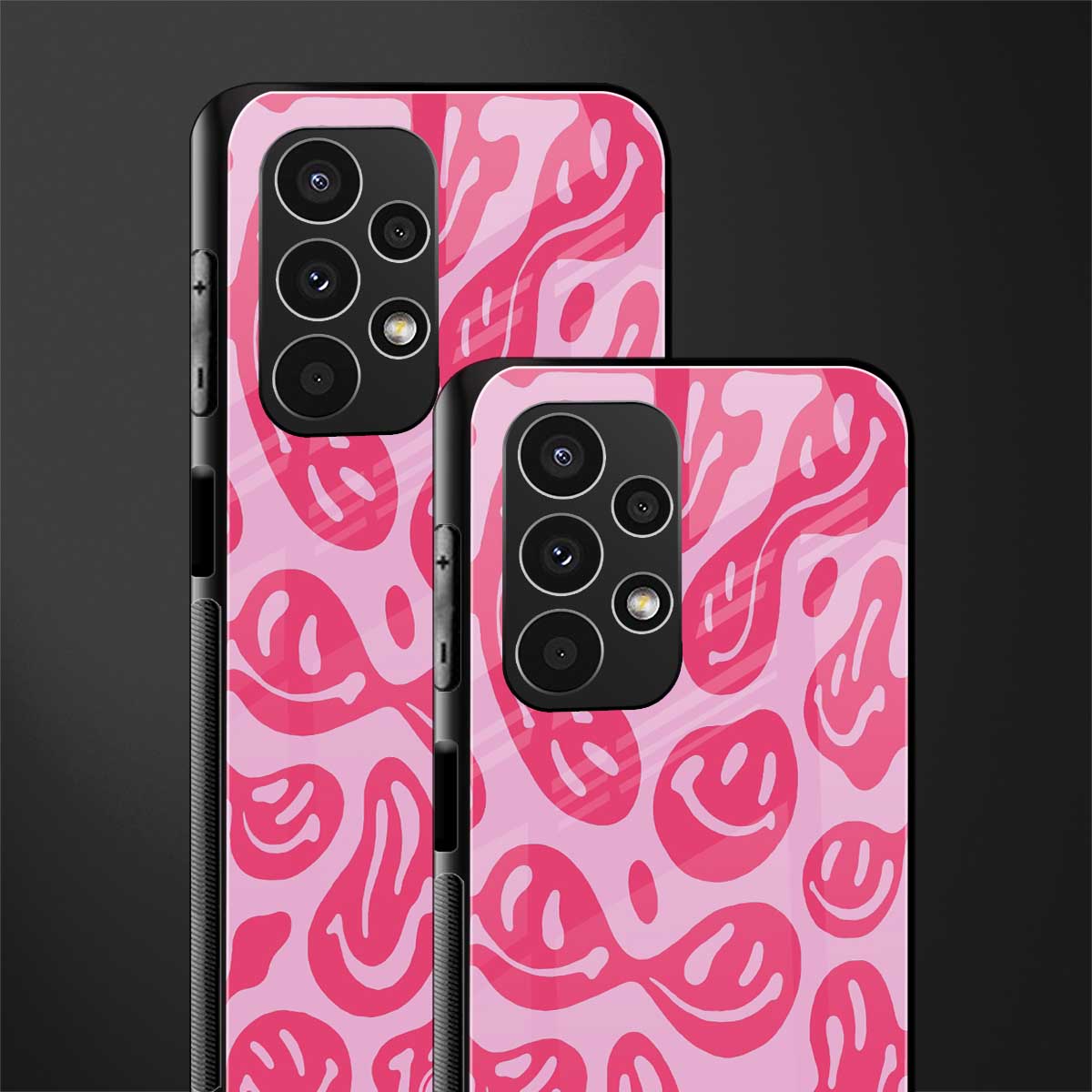 acid smiles bubblegum pink edition back phone cover | glass case for samsung galaxy a13 4g