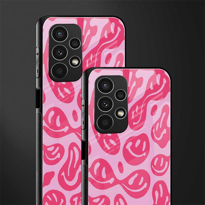 acid smiles bubblegum pink edition back phone cover | glass case for samsung galaxy a13 4g