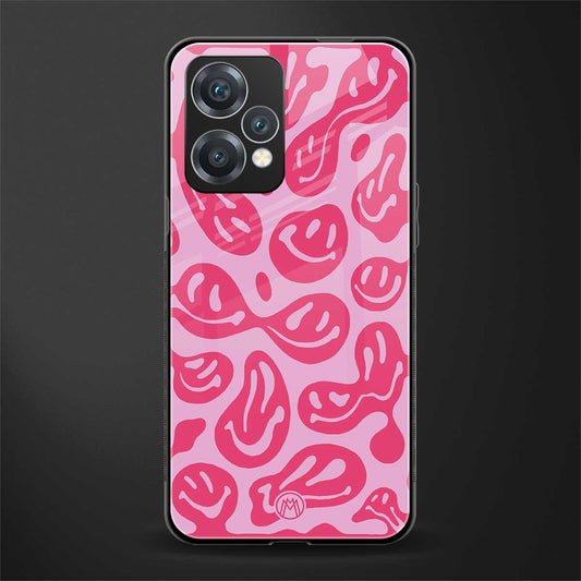 acid smiles bubblegum pink edition back phone cover | glass case for oneplus nord ce 2 lite 5g