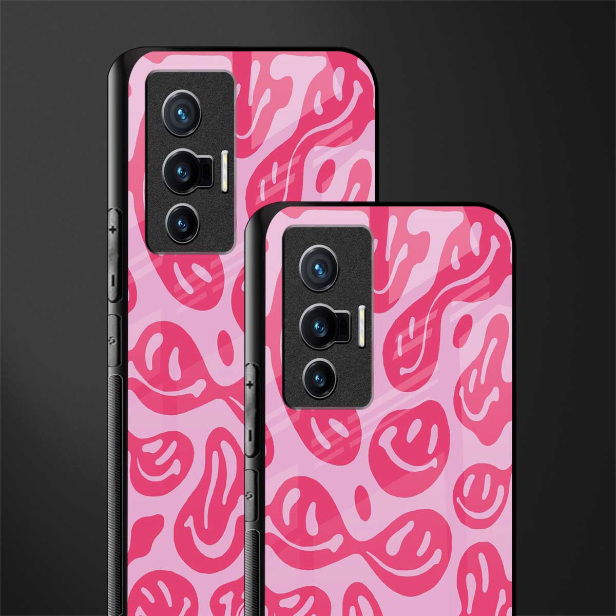 acid smiles bubblegum pink edition glass case for vivo x70 image-2