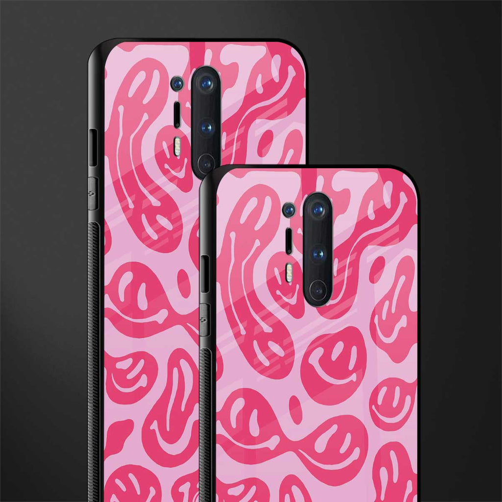 acid smiles bubblegum pink edition glass case for oneplus 8 pro image-2
