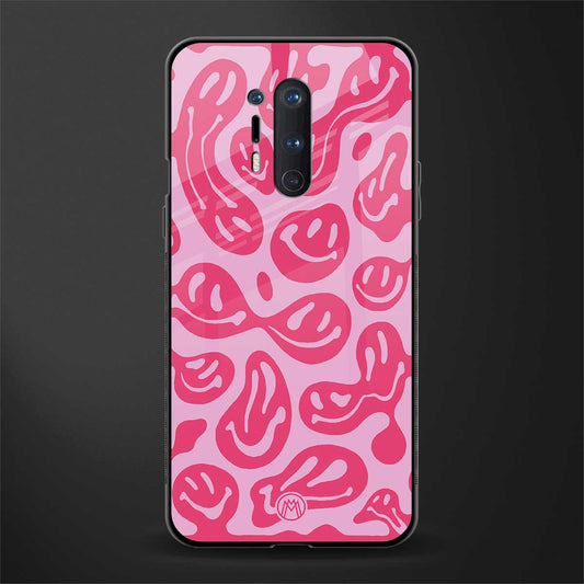 acid smiles bubblegum pink edition glass case for oneplus 8 pro image