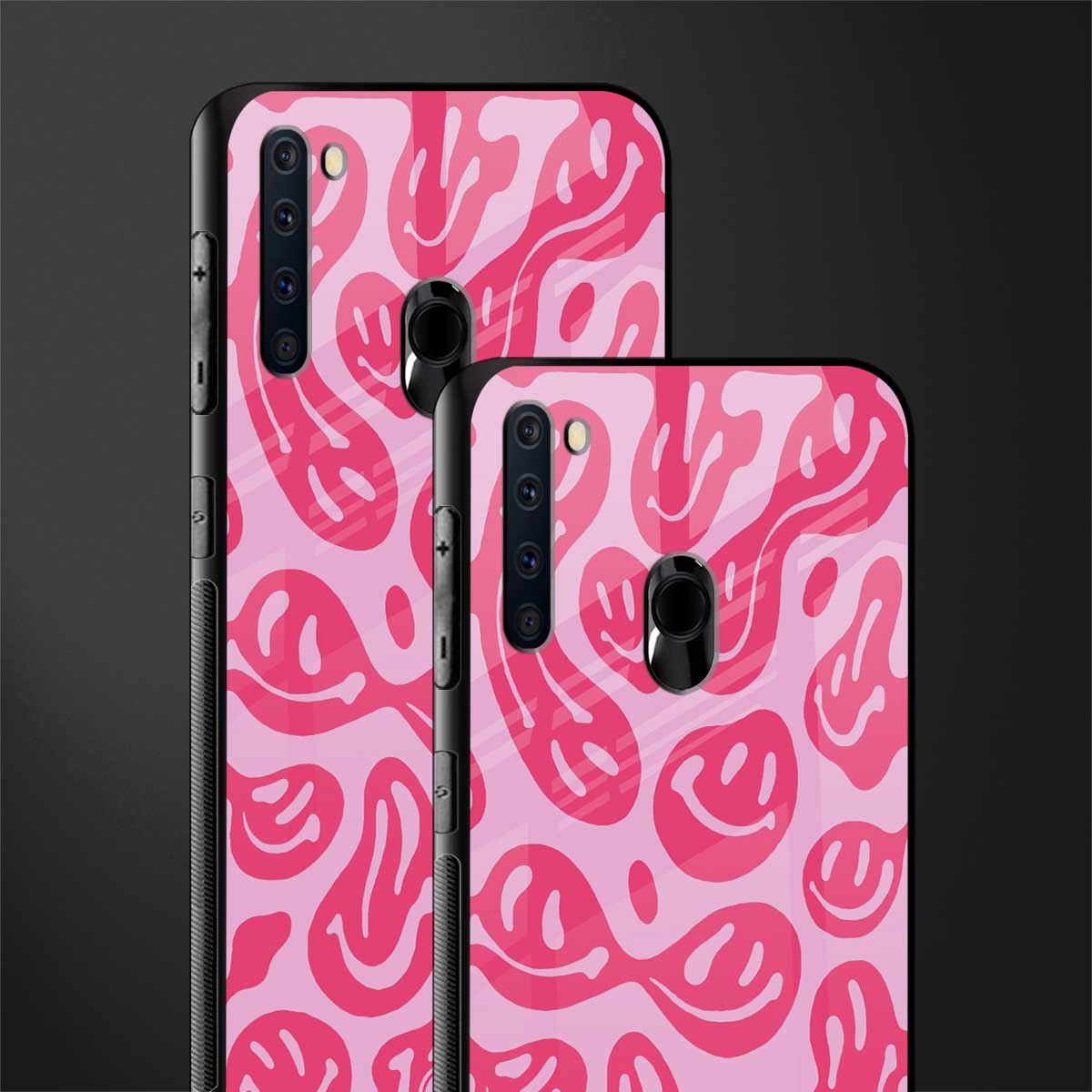 acid smiles bubblegum pink edition glass case for samsung a21 image-2