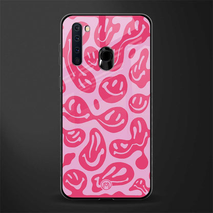 acid smiles bubblegum pink edition glass case for samsung a21 image