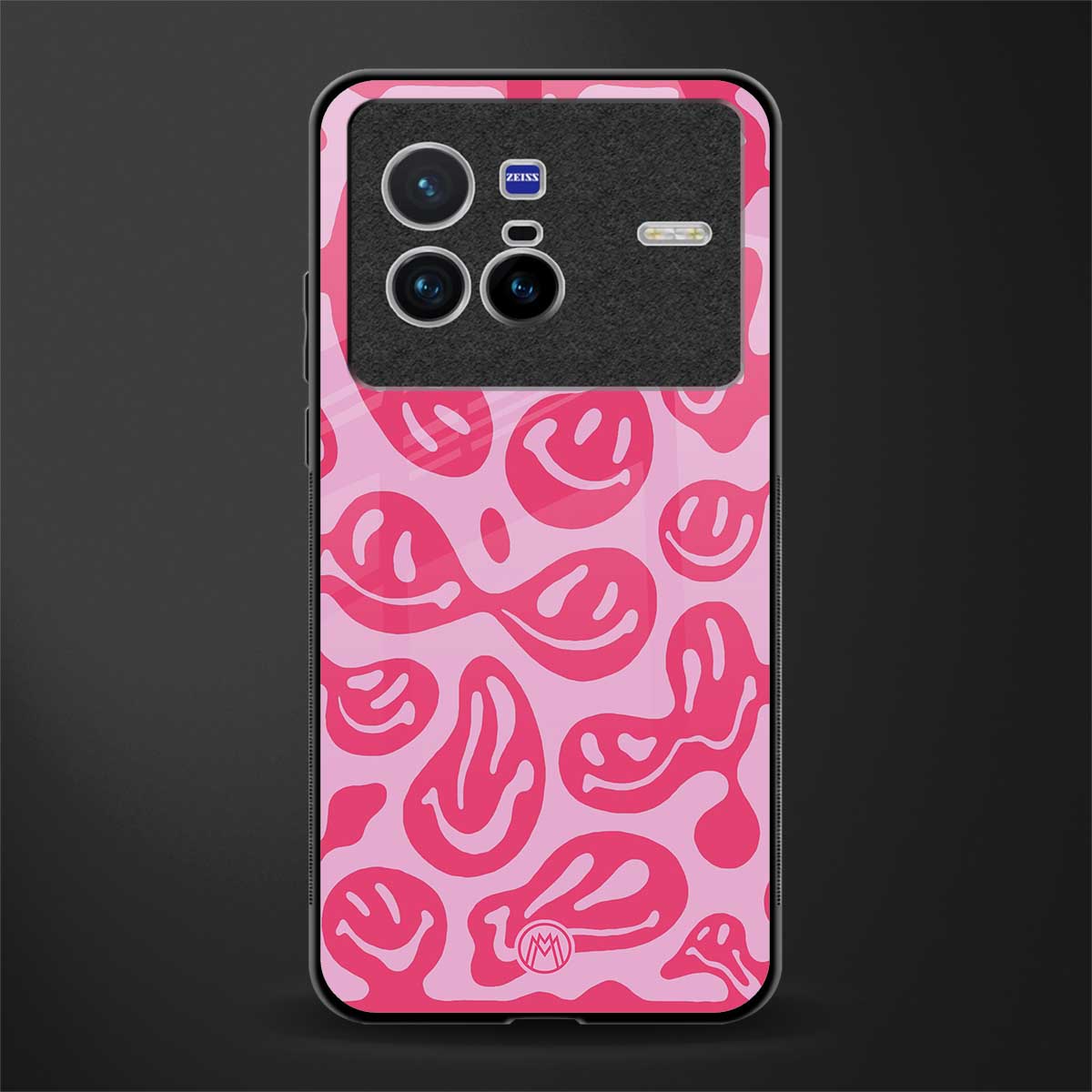 acid smiles bubblegum pink edition glass case for vivo x80 image