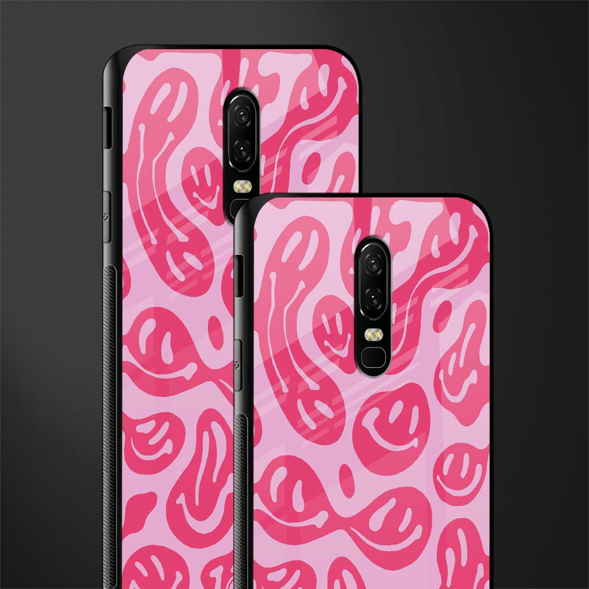 acid smiles bubblegum pink edition glass case for oneplus 6 image-2