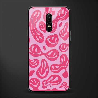acid smiles bubblegum pink edition glass case for oneplus 6 image