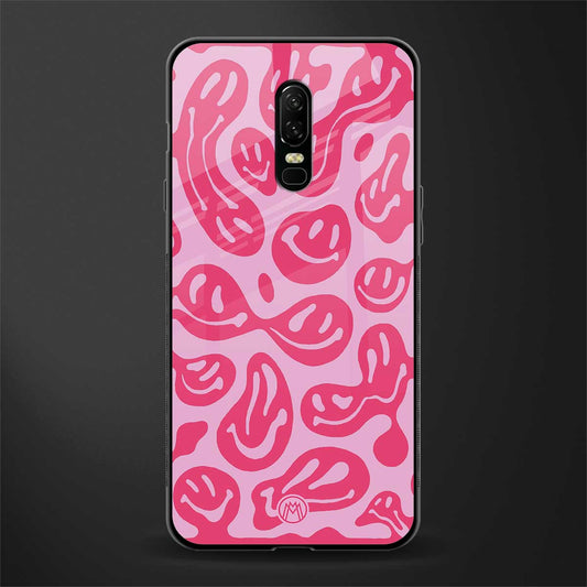 acid smiles bubblegum pink edition glass case for oneplus 6 image